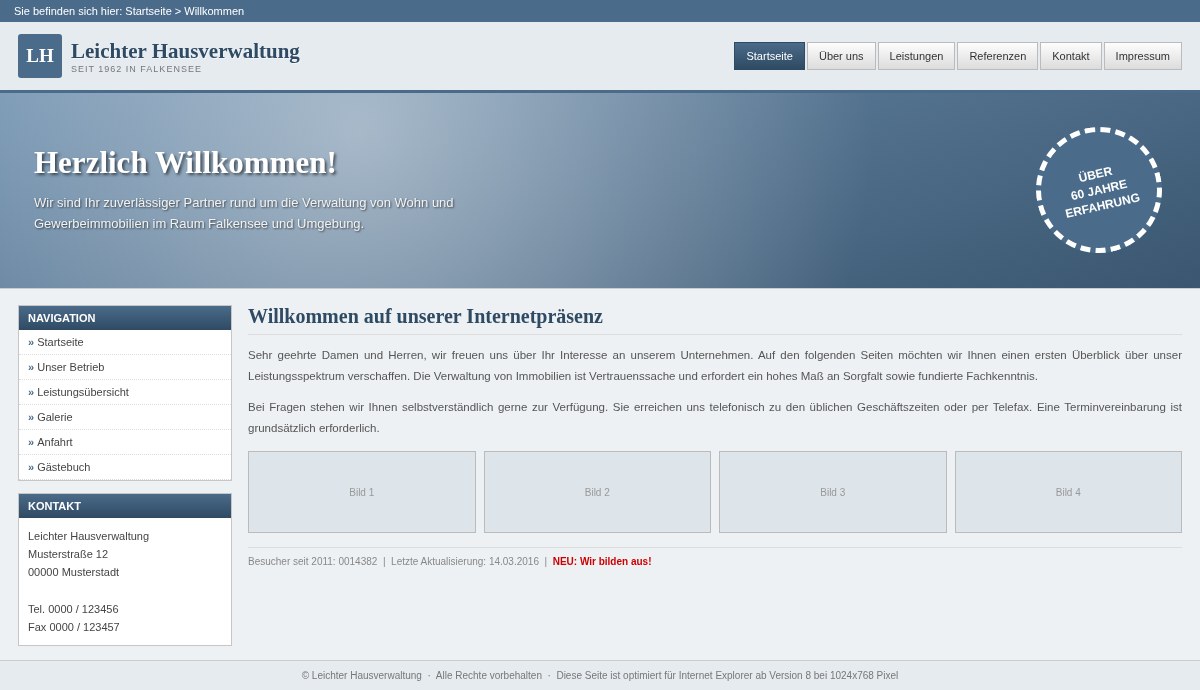Die alte Website des Betriebs vor der Umstellung